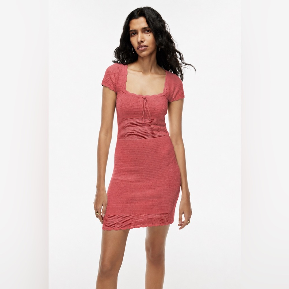 ARITZIA - Wilfred Reception Dress Warm Sienna Red Knit Mini Dress